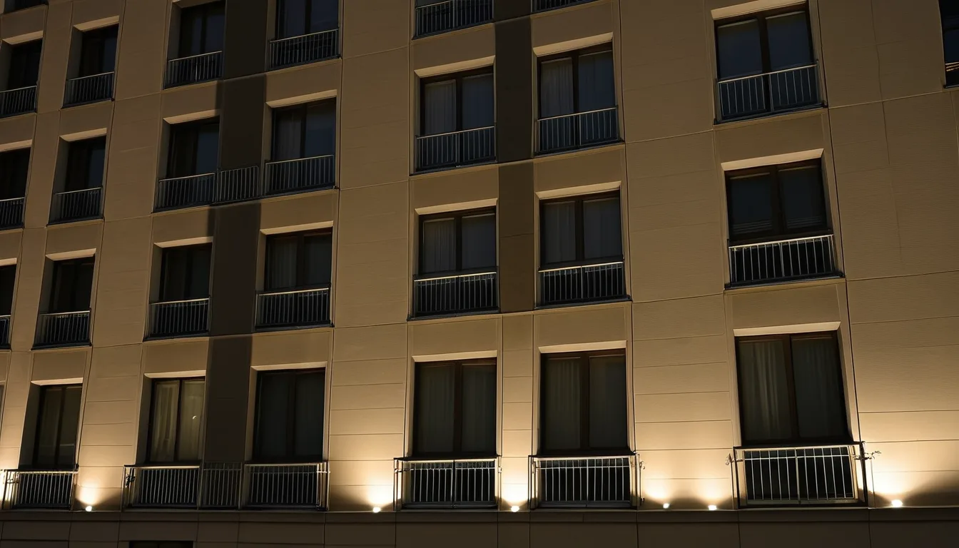 真夜中の都市のマンションの開いた窓を説明するためのAI再現画像