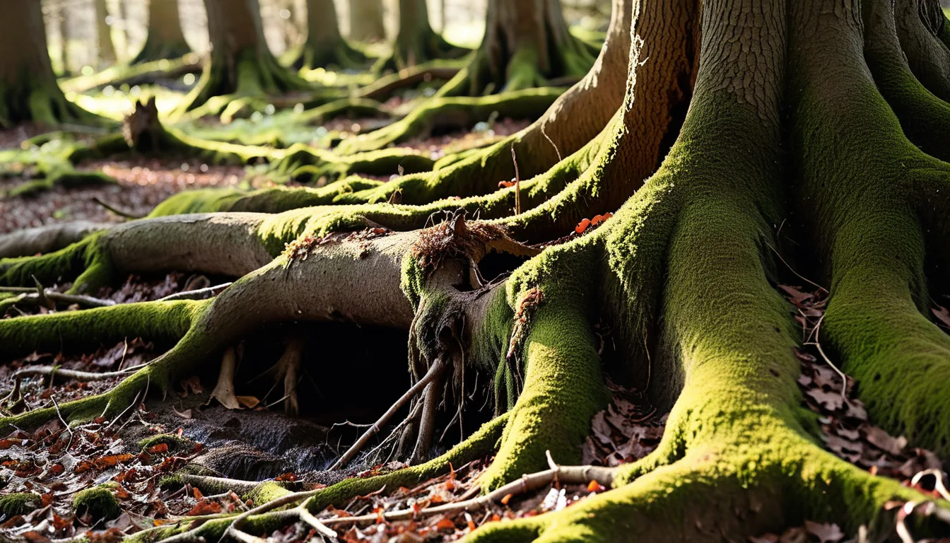 AI-generated illustration of a small hollow beneath the roots of an old tree