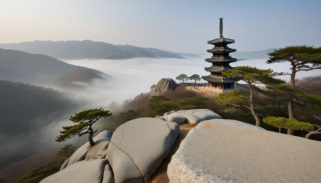 경주 남산 용장사 일대 능선을 설명하기 위한 AI 재현 이미지